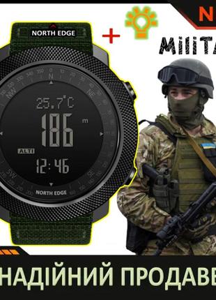 Армійський наручний годинник north edge green 5bar тактичний годинник для військових <unk> норт едж + ремінець зелений