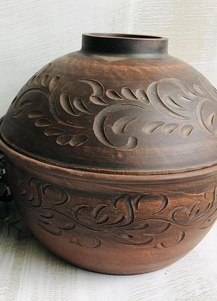 Хлебница из красной глины керамклуб 5 л