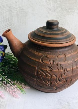 Заварник із червоної глини керамклуб 1 л