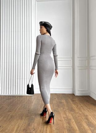 Платье вязаное roksolanamax серый размер 42-462 фото