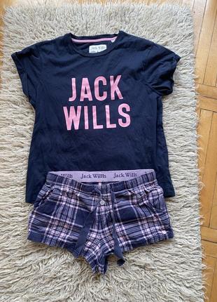 Хлопковая фланелевая пижама домашний костюм jack wills