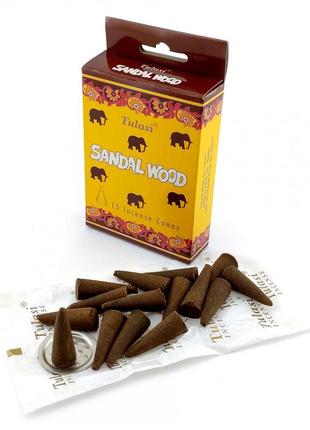 Sandalwood incense cones (сандал)(tulasi) конусы