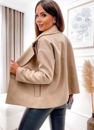 Жіноче стильне пальто кашемір + підклад 42-44,46-48,50-52,54-56 чорний, бежевий2 фото
