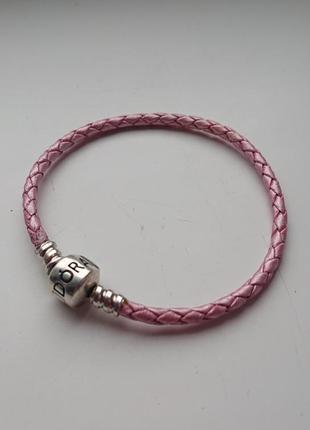 Кожаный плетёный браслет пандора размер 17 pandora1 фото