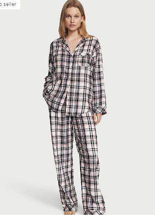 Піжама жіноча victoria's secret flannel long pajama set