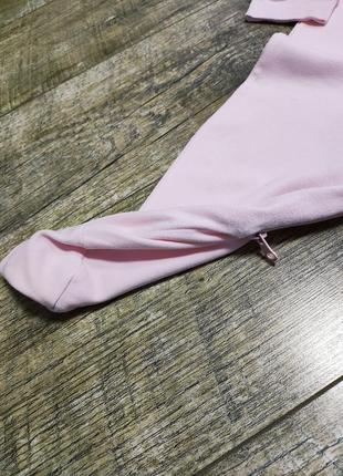 Человечек, слип хлопковый девочке на молнии, okay, р. 9-12мес., 74-80, длинна 68см