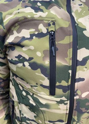 Куртка тактична squad, softshell, мультикам, розмір 3xl, тепла куртка флісова для військових софтшелл9 фото