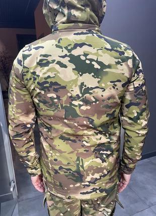 Куртка тактична squad, softshell, мультикам, розмір 3xl, тепла куртка флісова для військових софтшелл4 фото