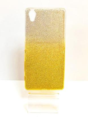 Силиконовый чехол ombre на sony x желтого цвета