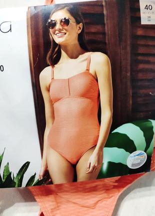 Цельный купальник, женский купальник, купальник персикового цвета,монокини esmara7 фото