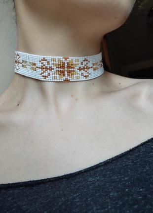 Чокер-гердан из бисера2 фото
