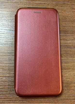 Чехол-книжка на телефон xiaomi redmi 8a бордового цвета