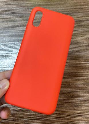 Оригінальний чохол silicone case на телефон xiaomi redmi 9a червоного кольору