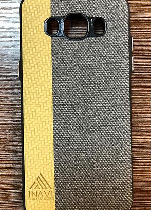 Чехол-накладка inavi на телефон samsung j510, j5 2016 золотисто-серого цвета