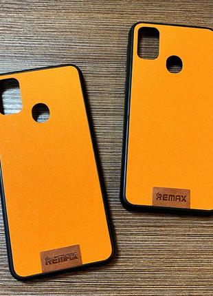 Чехол-накладка на телефон samsung m30s (m307f) оранжевого цвета с блестками4 фото