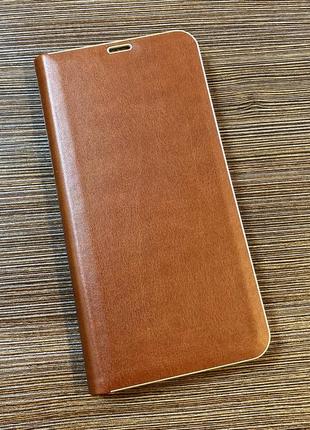 Чехол-книжка на samsung m10 коричневого цвета