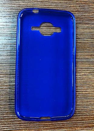 Силиконовый чехол на samsung g360 синего цвета
