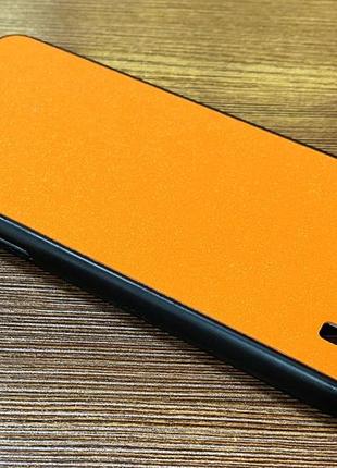 Чехол-накладка на телефон samsung a10 (a105) оранжевого цвета с блестками