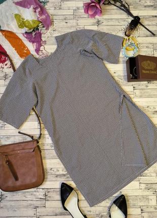 Сукня туніка з коротким рукавом у клітинку hand made