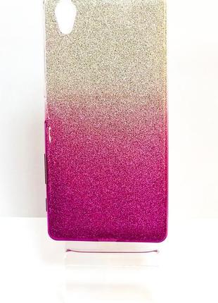 Силиконовый чехол ombre на sony xа фиолетового цвета