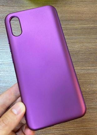 Оригинальный чехол silicone case на телефон xiaomi redmi 9a фиолетового цвета