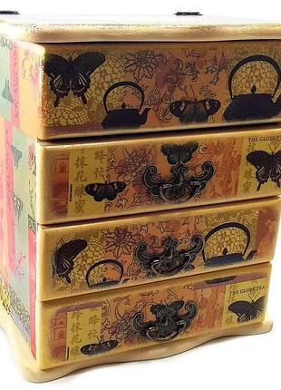 Скринька-комод "китайський мотив" (22х15х26) з відкриваючоюся верхньою кришкою вільха, липа