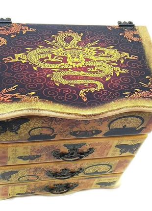 Ящик-комод "китайский мотив" (22х15х26) с открывающейся верхней крышкой ольха, липа