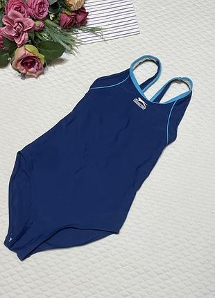 Эластичный фирменный слитный/суцільний спортивный купальник slazenger подходит для тренировок в басс