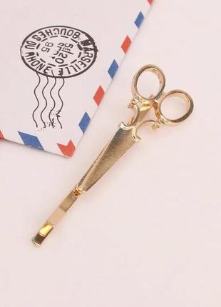 Стильная заколка для волос ножницы парикмахерские инструменты2 фото