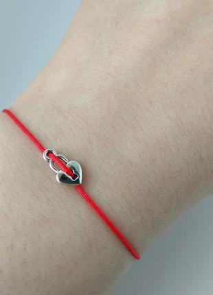 Красная нить оберег амулет замок сердечко сердце