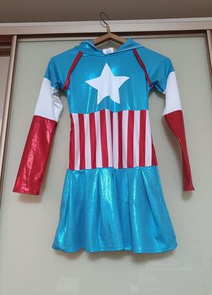 Карнавальний костюм дівчина капітан америка на 8-10 років