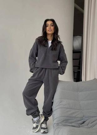 Теплый мягенький флисовый спортивный костюм