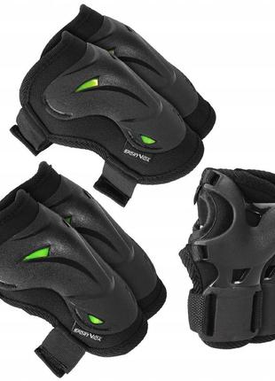 Комплект захисний sportvida 3 в 1 sv-ky0004-l size l black/green