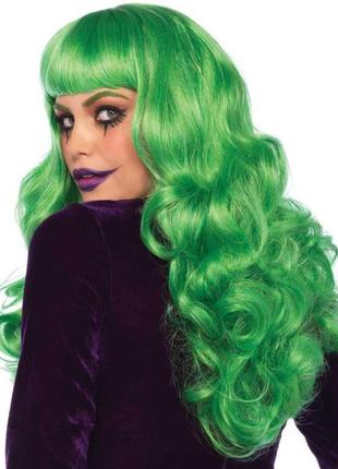 Волнистый длинный зеленый парик leg avenue misfit long wavy wig green4 фото