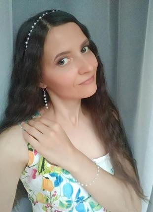 Свадебные серьги (серьги для невесты, праздничные) ′lisia′2 фото