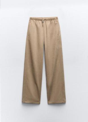 Широкие штаны с эластичным поясом4 фото