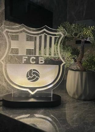 Ночник "barcelona", с футбольным клубом ночная лампа