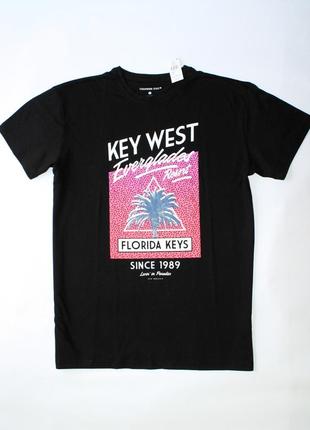 Мужская черная футболка florida keys primark