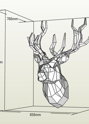 Paperkhan конструктор з картону 3d фігура олень паперкрафт papercraft подарунковий набір для творчості іграшка сувенір
