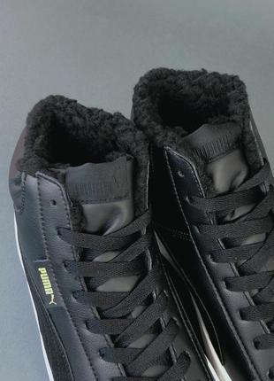 Зимние кроссовки puma corduroy classic mid black winter fur3 фото