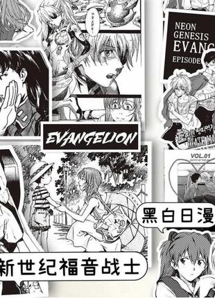 Наклейки набор evangelion, jujutsu kaisen,death note,chainsaw man аниме