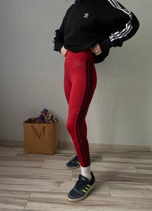 Адидас лосины красные женские леггинсы adidas красные2 фото