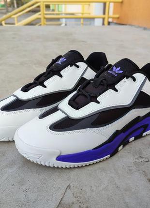 Кросівки чоловічі adidas niteball 2 crystal white black purple біло-чорно-фіолетові2 фото