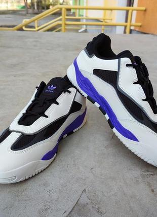 Кросівки чоловічі adidas niteball 2 crystal white black purple біло-чорно-фіолетові10 фото