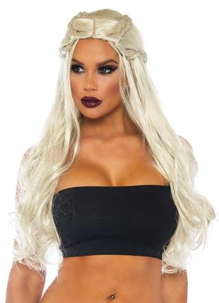 Перука дейєнеріс таргарієн leg avenue braided long wavy wig blond3 фото