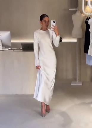 Елегантна шовкова сукня міді вільного крою з довгими жіночна шовк армані3 фото