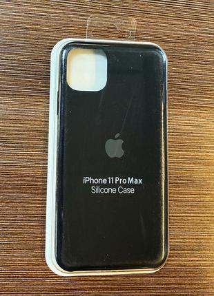 Оригинальный чехол silicone case на iphone 11 pro max черного цвета