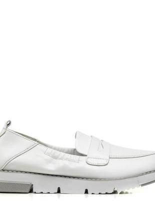 Туфли-лоферы белые летние кожаные 1002тz-в4 фото
