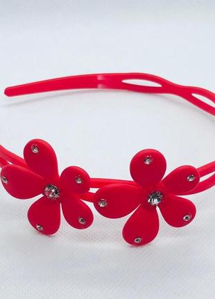 Ободок для волос с цветочками каучуковый ободок для девочки
