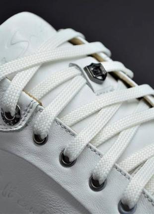 Мужские стильные спортивные туфли кожаные кеды белые vivaro 2808114 фото